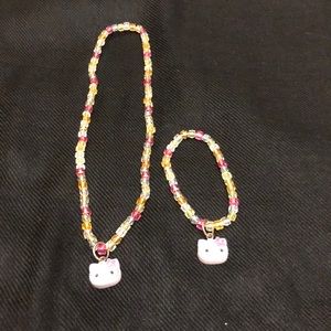 Hello Kitty Necklace and Bracelet set